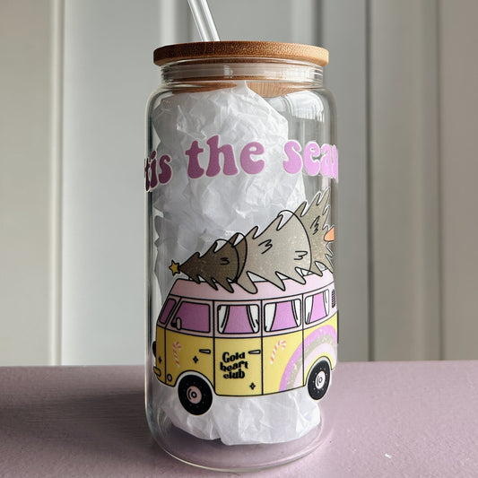 Verre illustré Tis the Season Gold Heart Club