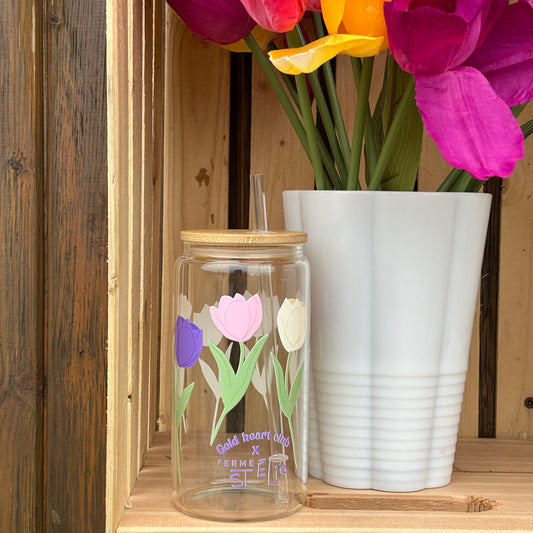 Verre Tulipes illustré Gold Heart Club