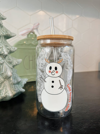 Verre illustré Bonhommes idée cadeau