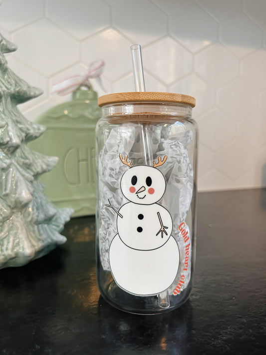 Verre illustré Bonhommes idée cadeau