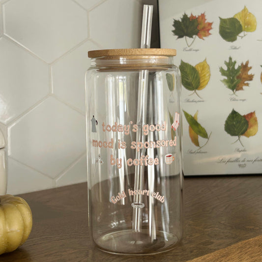 Verre illustré bonne humeur Gold Heart Club