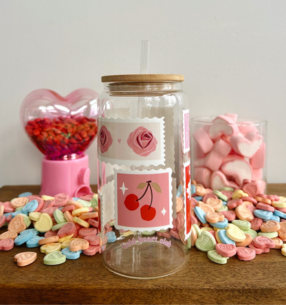 Verre cute illustré au Québec Courrier romantique Gold Heart Club