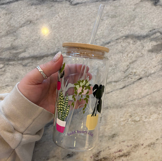 Verre illustré Plantes GoldHeartClub