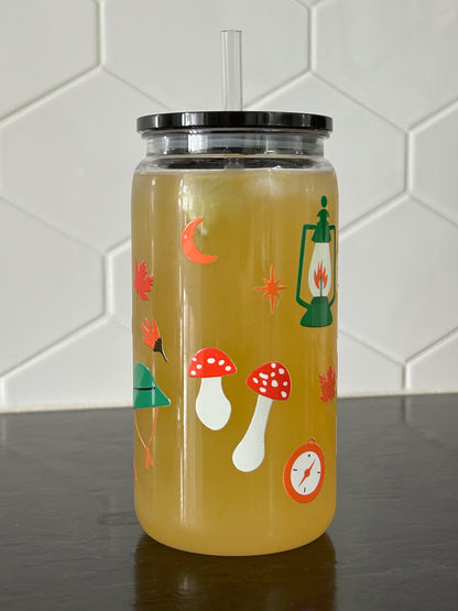 Verre illustré Plein Air Gold Heart Club fait au Québec