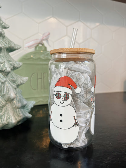 Verre illustré Bonhommes idée cadeau