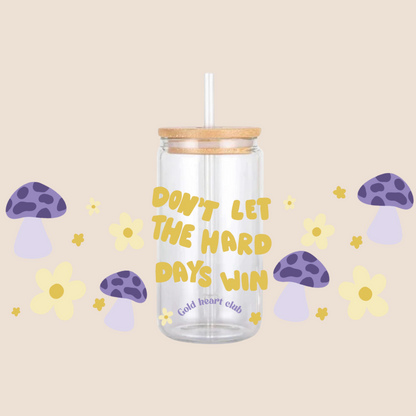 Verre illustré Champignons Gold Heart Club