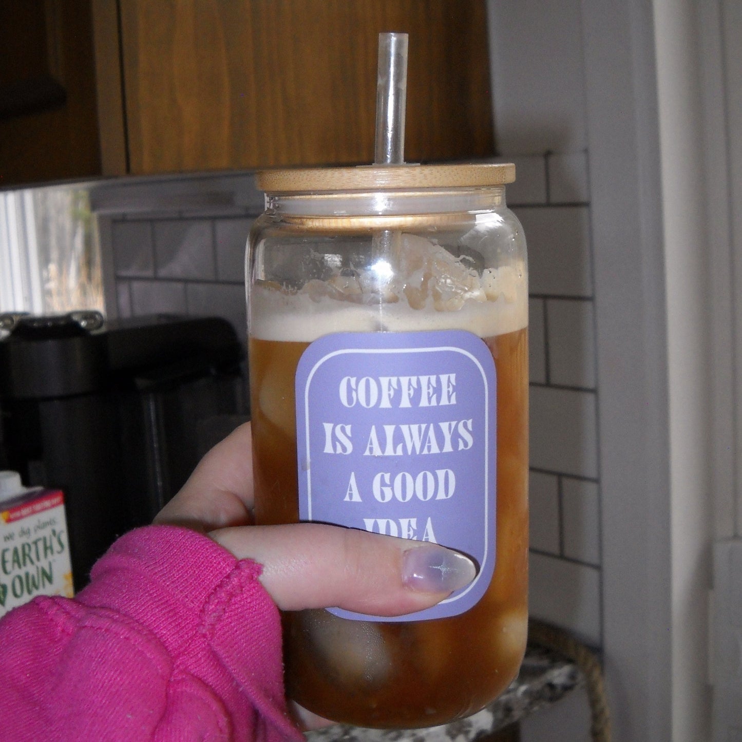 Verre illustré Coffee is always a good idea Gold Heart Club