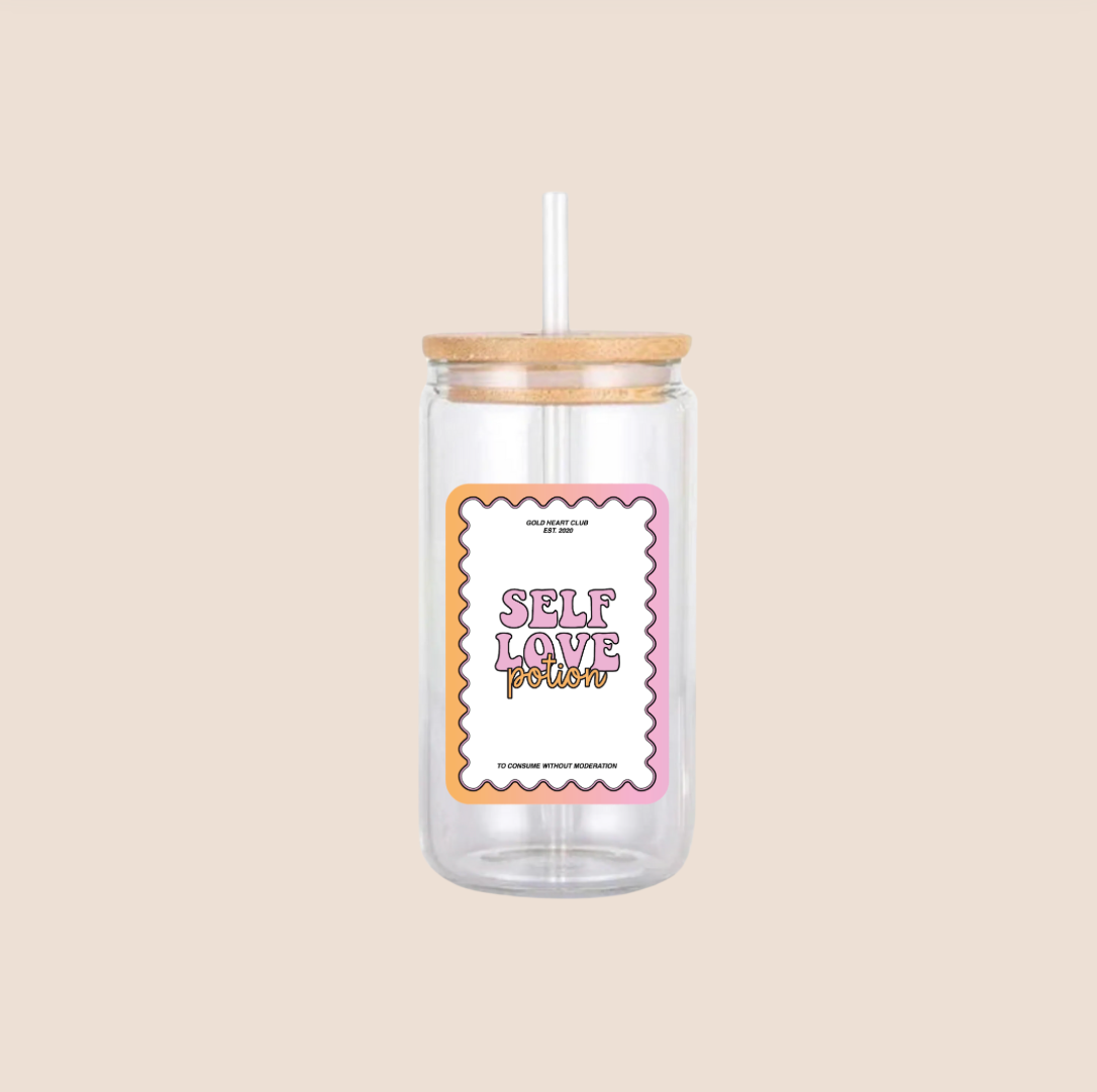 Verre illustré Self Love Potion Gold Heart Club