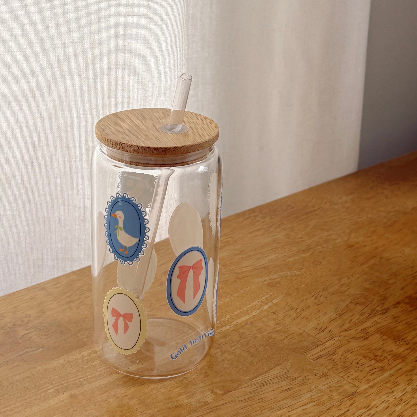 Idée cadeau Verre illustré Oies & Boucles fait au Québec