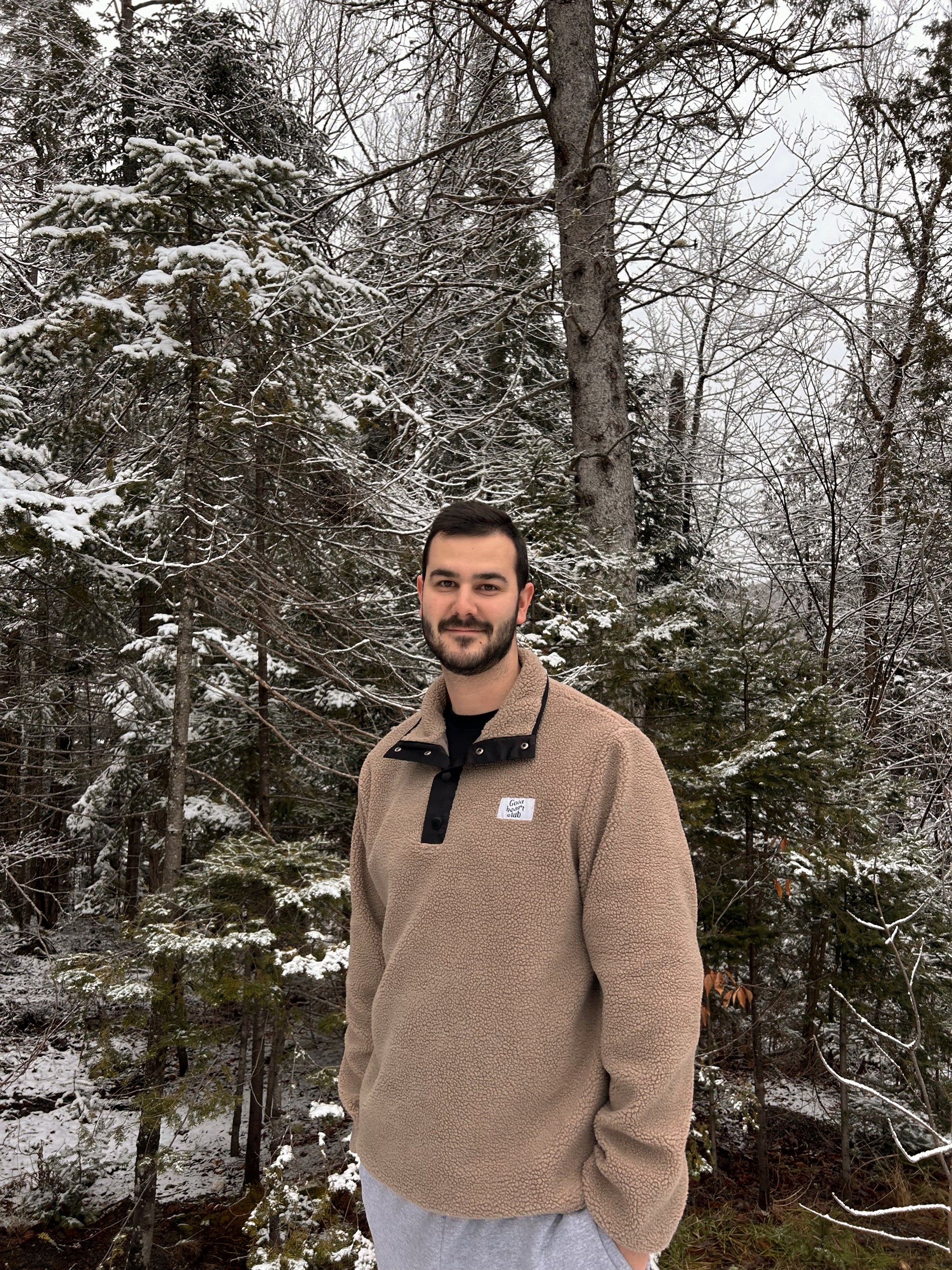 Veste Sherpa Unisexe Tan de qualité Gold Heart Club