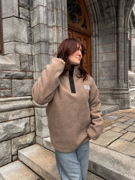 Veste Sherpa Unisexe Tan de qualité Gold Heart Club