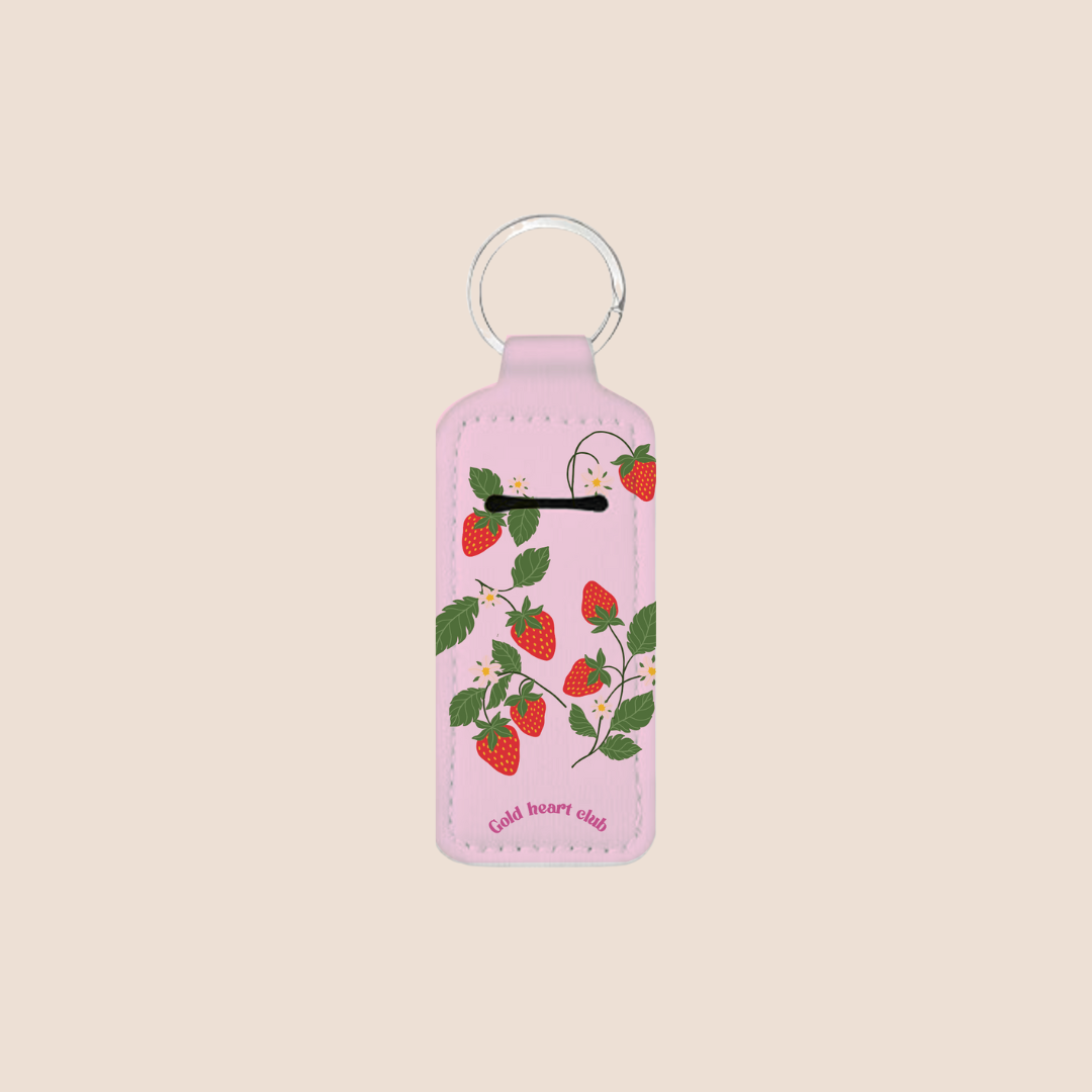 Porte-baume à lèvres motif fraises, mignon et fonctionnel