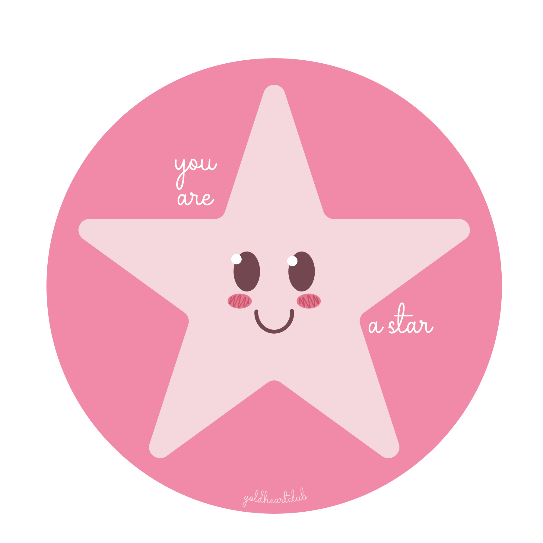 Autocollant cute You are a star fait au Québec Gold Heart Club