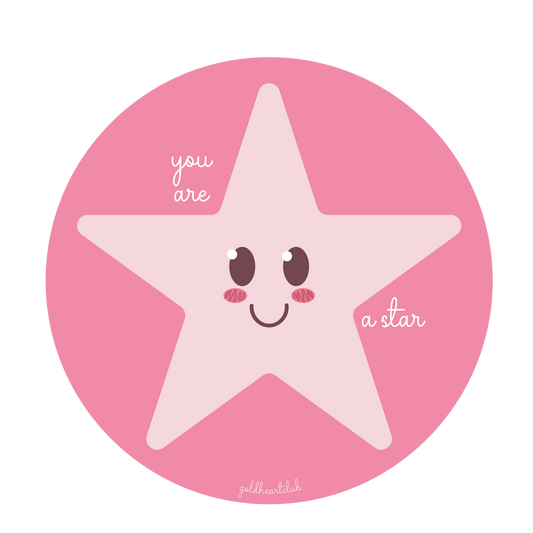 Autocollant cute You are a star fait au Québec Gold Heart Club