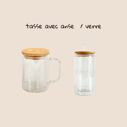 Tasse cute avec anse et verre Gold Heart Club idée cadeau créatif