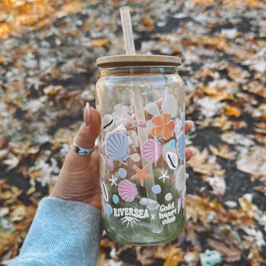 Verre illustré Oceanside collaboration Riversea et Gold Heart Club
