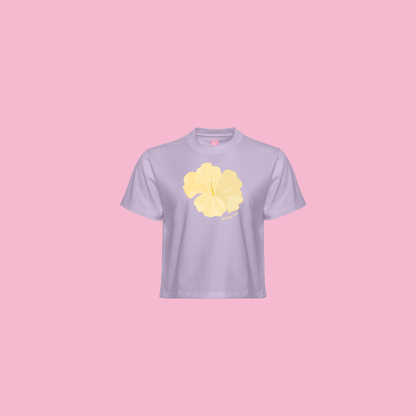 Chandail illustré Hibiscus Jaune Gold Heart Club
