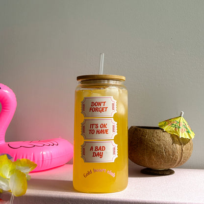 Verre illustré Bad Day Gold Heart Club