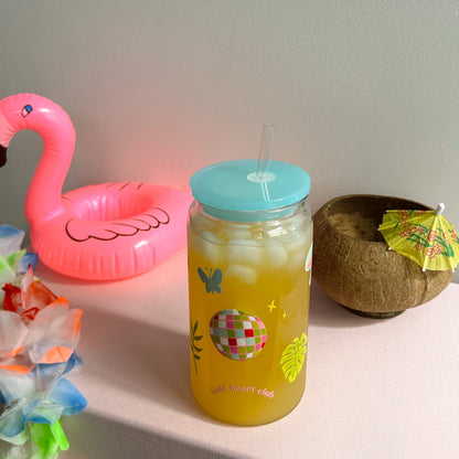 Verre illustré Tropico Disco Gold Heart Club